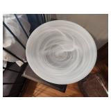 Elegant Swirl White Glass Bowl