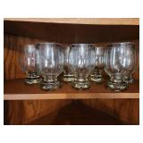 Set of 10 Clear Glass Goblets