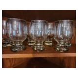 Set of 10 Clear Glass Goblets