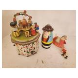 Vintage Wooden Toy Carousel Set