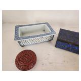 Decorative Ceramic and Enameled Box Set