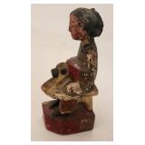19th Century Antique Hand-Carved Chinese Wooden Figurine