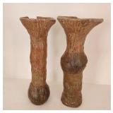 Handmade Vintage Pottery Vases Pair
