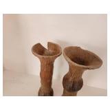 Handmade Vintage Pottery Vases Pair