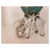 Ceramic Elephant with Flower Bowl