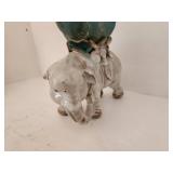 Ceramic Elephant with Flower Bowl