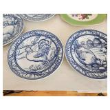 Blue & White Farm Animal Porcelain Plates
