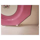 Octagonal Pink Floral Dinner Plate Set