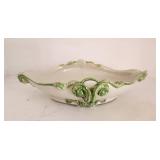 Vintage Ceramic Bowl with Green Accents