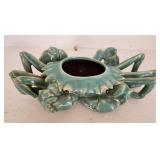 Teal Ceramic Crab Planter