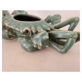 Teal Ceramic Crab Planter