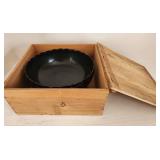 Black Lacquered Bowl Set in Wooden Box