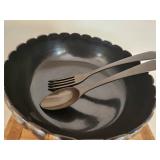 Black Lacquered Bowl Set in Wooden Box