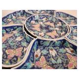 Porcelain Floral Dish Set with Stand