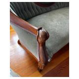 Antique Green Tufted Loveseat
