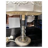 Vintage Lace Table Lamp with Glass Base