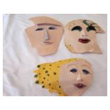 Handcrafted Ceramic Mask Trio