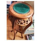 Wooden Plant Stand with Dragon Carvings