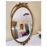 Vintage Oval Gold Wall Mirror