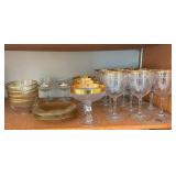 Vintage Gold-Rimmed Glassware Set