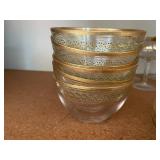 Vintage Gold-Rimmed Glassware Set