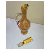 Vintage Amber Glass Decanter