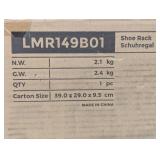 Shoe Rack, 4-Tier Shoe Organizer, Fabric Shoe Shelf Storage with 4 Hooks, Holds up to 20 Pairs of Shoes