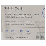 3 Tier Metal Utility Cart - Brightroom™ - Black
