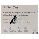 3 Tier Metal Utility Cart - Brightroom™ - Gray