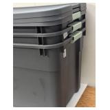 3 - 45gal Latching Storage Tote - Brightroom™: Portable Plastic Container with Lid, Universal Storage, Gray, 45 Gallon - 3 Bins Total
