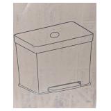 Kitchen Trash Can, 16 Gallon (2 x 8 Gallon) Dual Compartment Garbage Can, 60L Pedal Recycling Bin, Stay-Open Lid and Soft Closure, Stainless Steel, 15 Trash Bags Included