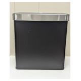 Kitchen Trash Can, 16 Gallon (2 x 8 Gallon) Dual Compartment Garbage Can, 60L Pedal Recycling Bin, Stay-Open Lid and Soft Closure, Stainless Steel, 15 Trash Bags Included