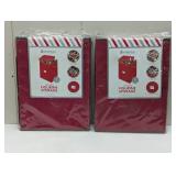 Set of 2 - Whitmor Holiday Figurine Storage: Red Polypropylene Utility Storage Bin, 17" H x 12.75" W