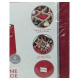 Set of 2 - Whitmor Holiday Figurine Storage: Red Polypropylene Utility Storage Bin, 17" H x 12.75" W