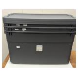 3 - 45gal Storage Tote - Brightroom™: Portable Plastic Container with Lid, Gray, 45 Gallon Capacity (non Latching/No wheels)