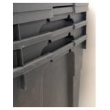 3 - 45gal Storage Tote - Brightroom™: Portable Plastic Container with Lid, Gray, 45 Gallon Capacity (non Latching/No wheels)