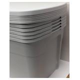 6 - 30gal Storage Tote Gray - Room Essentials™: Large Plastic Storage Bin with Lid, Stackable & Portable, 120L Capacity - 6 Total