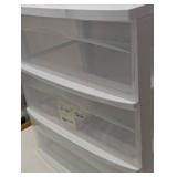 3 Drawer Wide Cart White - Brightroom™: Plastic Storage Drawers, Utility Cart with Casters