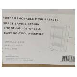 Slim Wire Cart: Portable Narrow Bathroom Storage, Steel Utility, White, 30.7"