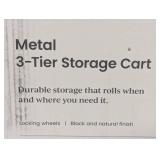 Storage Cart Black Metal with Natural Wood - Brightroom™