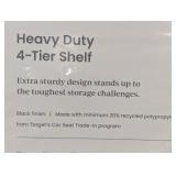 4 Tier Plastic Shelf Unit Black - Brightroom™: Utility Storage Shelves, 55.8" Height, 70 lbs