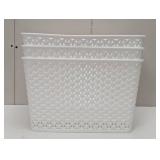 3 - Large Y-Weave Decorative Storage Basket - Brightroom™ - White