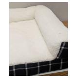 Window Pane Plaid Pillow Couch Dog Bed - M - Boots & Barkley