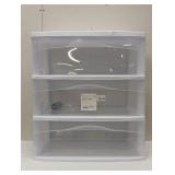 3 Drawer Wide Cart White - Brightroom™: Plastic Storage Drawers, Utility Cart with Casters