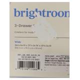 3 Drawer Wide Cart White - Brightroom™: Plastic Storage Drawers, Utility Cart with Casters