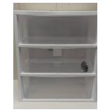 3 Drawer Wide Cart White - Brightroom™: Plastic Storage Drawers, Utility Cart with Casters