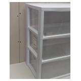 3 Drawer Wide Cart White - Brightroom™: Plastic Storage Drawers, Utility Cart with Casters