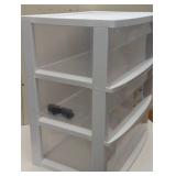 3 Drawer Wide Cart White - Brightroom™: Plastic Storage Drawers, Utility Cart with Casters