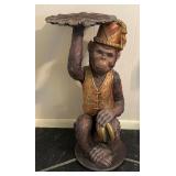 Tuscano Design Moroccan Monkey Butler Pedestal Sculpture