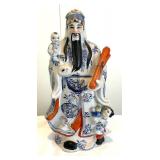 Vintage Fu Lu Shou God of Fortune, Prosperity and Longevity Figurine